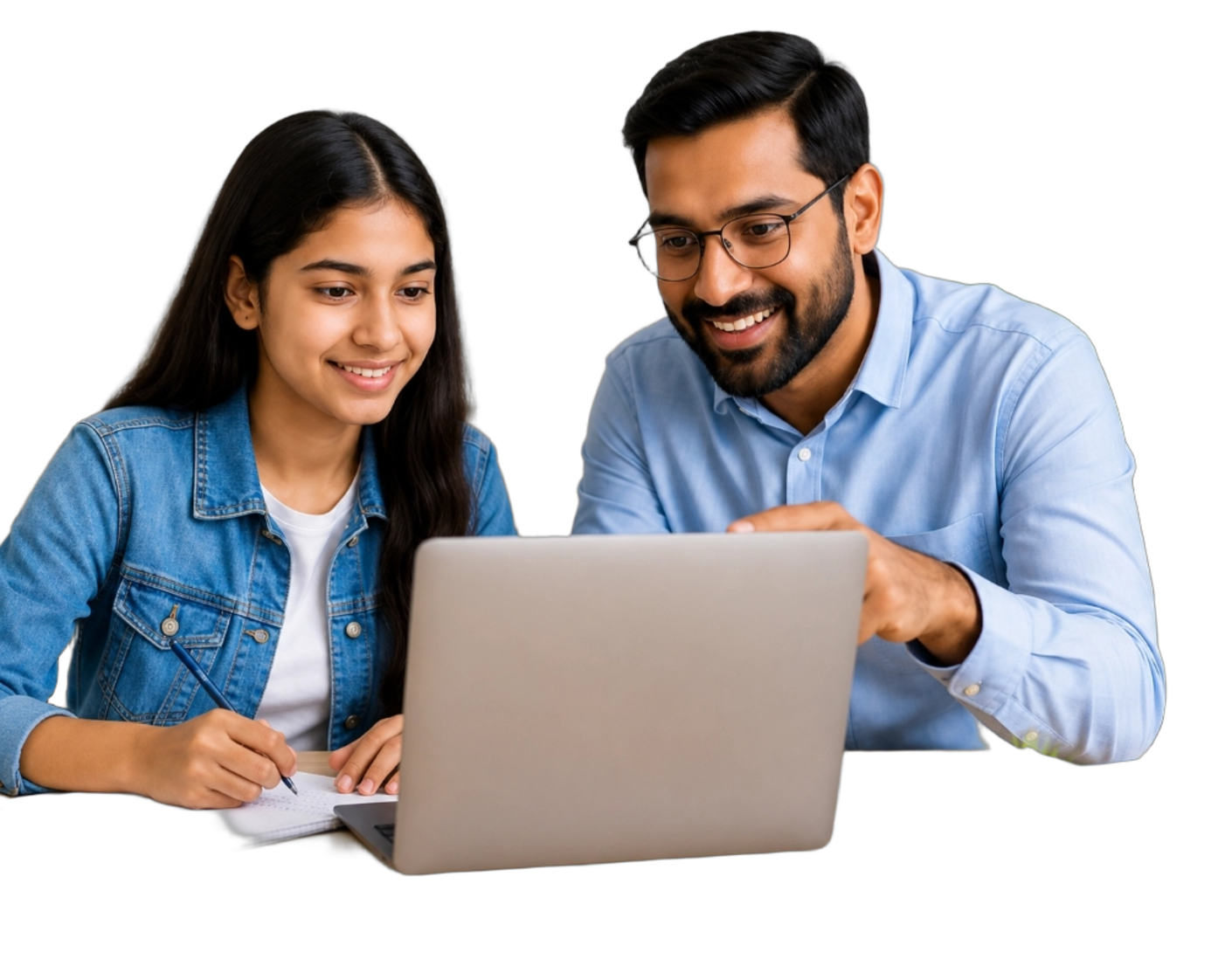 Student interacting with a professional tutor
