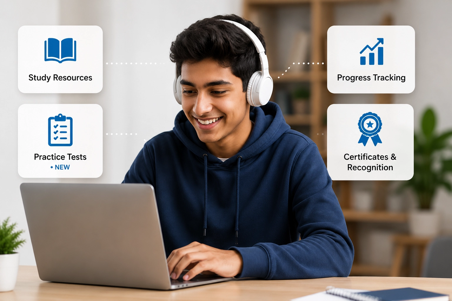 Student using technology for learning and development